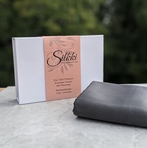 100% Silk Pillowcase - Charcoal - QUEEN